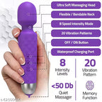 Full Body Massager Handheld Waterproof Vibrate Wand Massage Cordless Machine with 20 Vibration Modes - 8 Speeds, Battery Powered Massager for Women and Men - MULTICOLOUR
