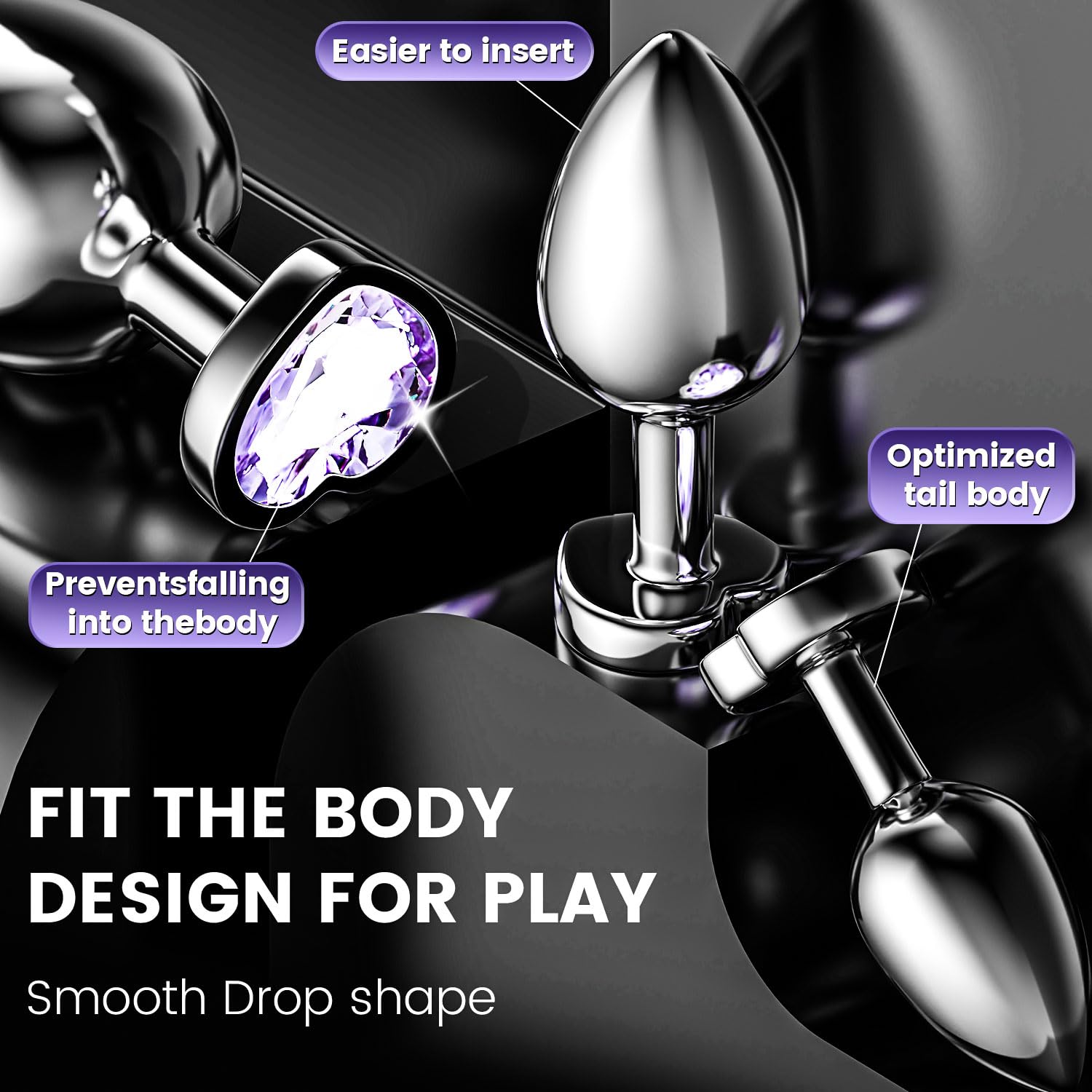 Roller Butt Plug Massager with Jewel Ball Handheld Body Massager