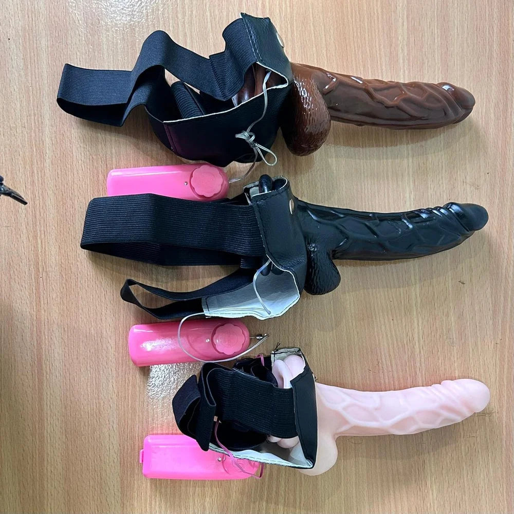 Vibrating Dildo Strap On Sex Toy Hollow