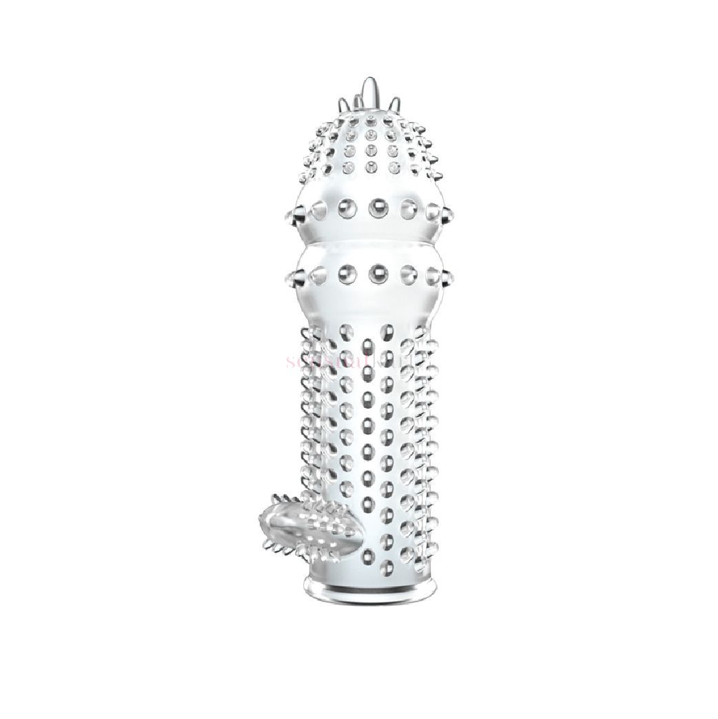 Crystal Reusable Silicone Dotted Condom Extra Pleasure Leakproof Dotted Condom