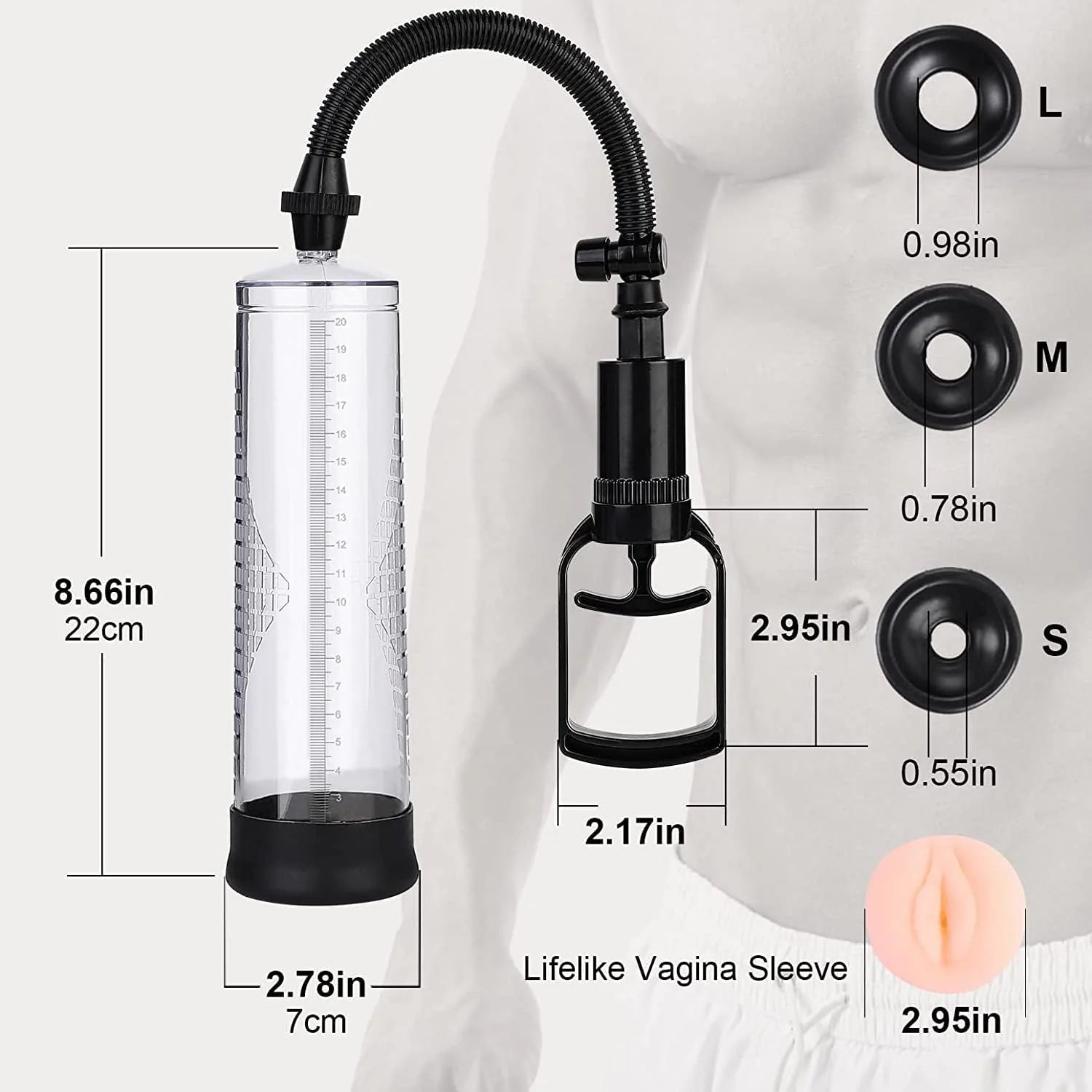 Penis Vacuum Pump Penis Enlarge for ED Penis Enlargement Extend Pump Penis Endurance Trainer with 4 Penis Sleeves Sex Toy for Men