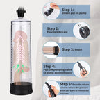 Penis Vacuum Pump Penis Enlarge for ED Penis Enlargement Extend Pump Penis Endurance Trainer with 4 Penis Sleeves Sex Toy for Men